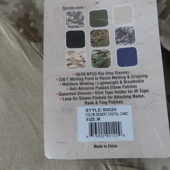 Rothco Men's Army Combat Shirt Size M Fire Retardant digital Camo Pattern NEW - Picture 5 of 6